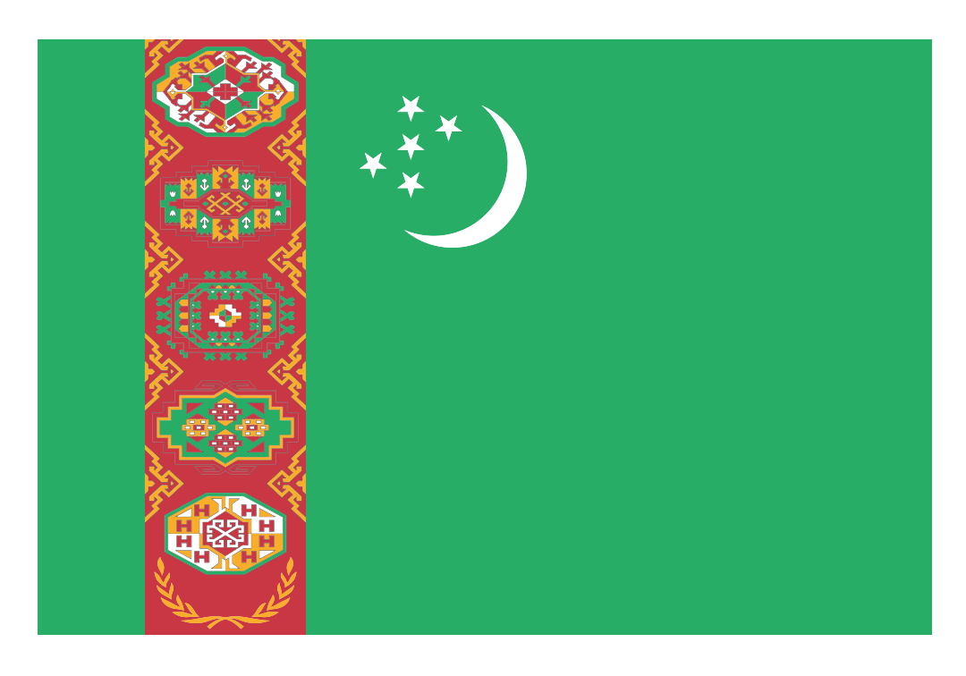 Turkmenistan Flag png, Turkmenistan Flag PNG transparent image, Turkmenistan Flag png full hd images download